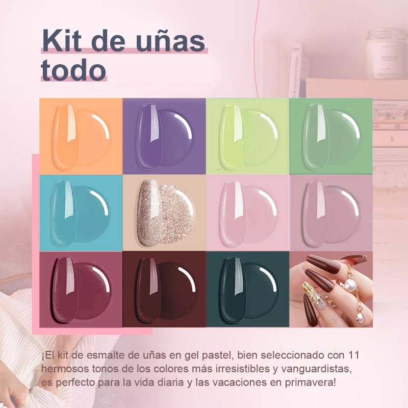 NIBEAUSL Lámpara De Uñas Uv Led Esmalte Kit Para Uñas