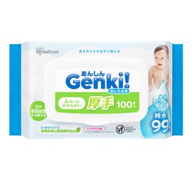 Safety Genki! GOK-T1001N Iris Plaza Pure Water, Fluffy, Soft, Thick, 100 Sheets