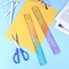 YUXIANLB 2Pcs Flexible Ruler, 12 inches Color Transparent Plastic Rulers,