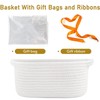 Rectangle Woven Basket with Gift Bags and Ribbons, 12X 8
