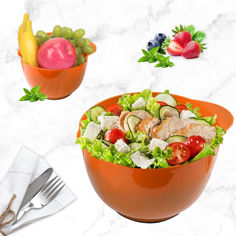 BoxedHome Nesting Plastic Mixing Bowl Set, 4 Piece Mixing Bowl