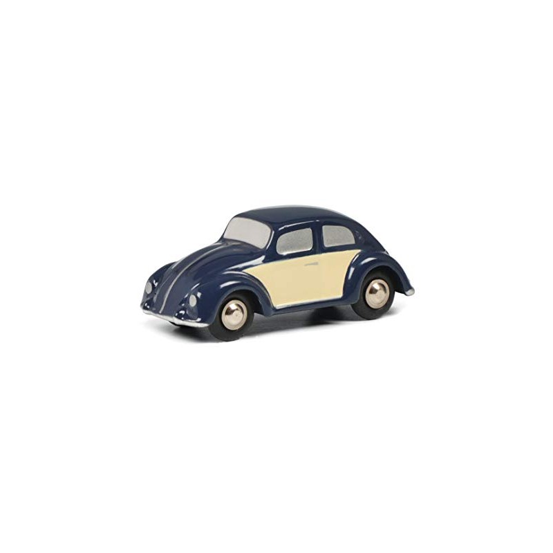 Schuco 450540400 Piccolo VW Pretzel Beetle, Model Car, Blue/Beige Vehicle