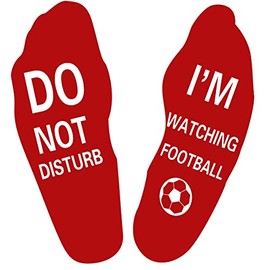 Zkxiyuan Do Not Disturb I'm Watching Football Socks Funny Novelty Socks Football Gifts for Men Teen Boys Sons Husbands Dad Football Lovers (Red)