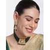 Aheli Trendy Gold Plated Green Kundan Pearl Gargantilla Collar con