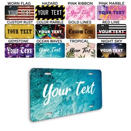 Generic Front License Plates - Custom License Plate for Front Car - Generic License Plates for Front of Car - Car Tags - Customized License Plates - 6”x12” Metal Plate - Made in USA, Ocean Waves