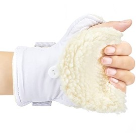 1 Pair Palm Protector for Finger Contractures Palm Protector Left Handed Palm Guard Comfortable Hand Cushion with Soft Sherpa Lining Palm Pad for Elderly Care