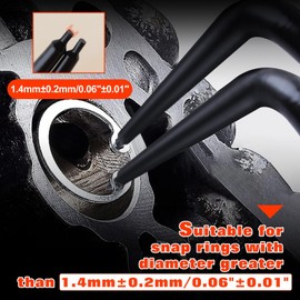 LEONTOOL Curved Long Snap Ring Pliers for Holes, 90° Snap Ring Pliers, Long Arm, Pin Pliers, Circlip Pliers, E-Ring Removal Tool, Total Length 6.7 inches (170 mm), Anti-Slip Grip, Spring Included,