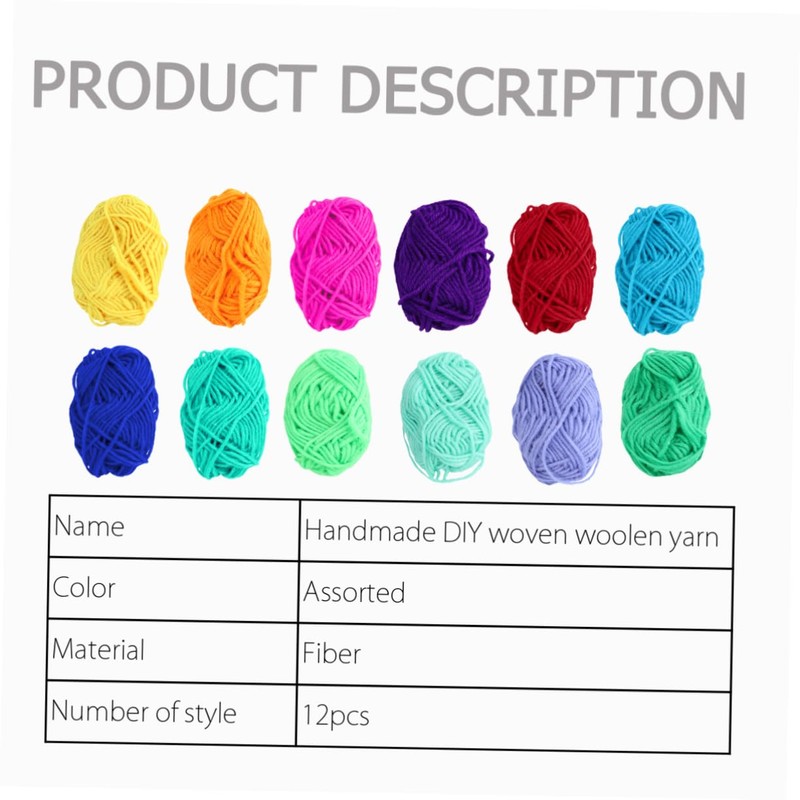 DOITOOL 12Pcs Handmade Wool Yarn Soft and Smooth Knitting String
