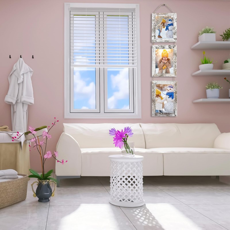 Rexllon 5x7 Wall Hanging Picture Frames Collage with 3 Opening