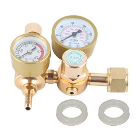Argon CO2 Regulator 0 To 4500PSI CGA580 15/16in Female Thread Inlet 1/4in Outlet Brass TIG MIG Gas Welding Gauge