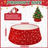 WUPIOS Red Christmas Tree Collar Glitter Xmas Tree Ring 23.6