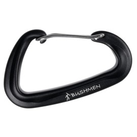 BUSHMEN Travel Gear, ULTRALIGHT Carabiner, Ultra Light Carabiner, Genuine Japanese Product (Black)