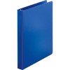 Business Source 1-Inch Vinyl Round Ring Binder - Dark Blue