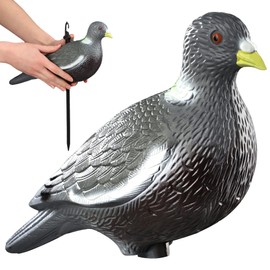 KADAX Pigeon Figure with Stake, Plastic Deterrent, Decoy Model Decoy, Decoy, Decoy, Bird Decoration for Garden, Balcony, Patio, Scarecrow (32 cm)