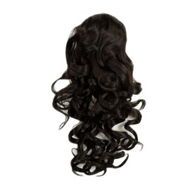 WIG ME UP - WK03-3 Hairpiece Voluminous Curls Curly Very Long (60 cm) + Combs & Elastic Band Dark Brown
