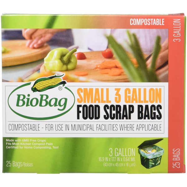 BioBag: Food Waste Certified Compostable, 3 Gallon, 25 ct (3 pack)