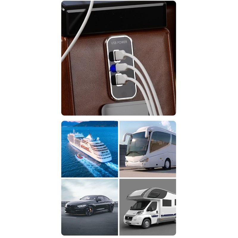 3 Ports 12 V USB Socket, 12 V Car Dual