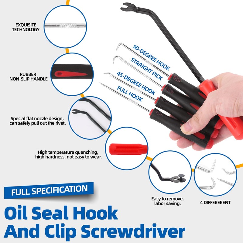 Glarks 46Pcs Plastic Poly Rivet Gun Set with 40Pcs Assorted