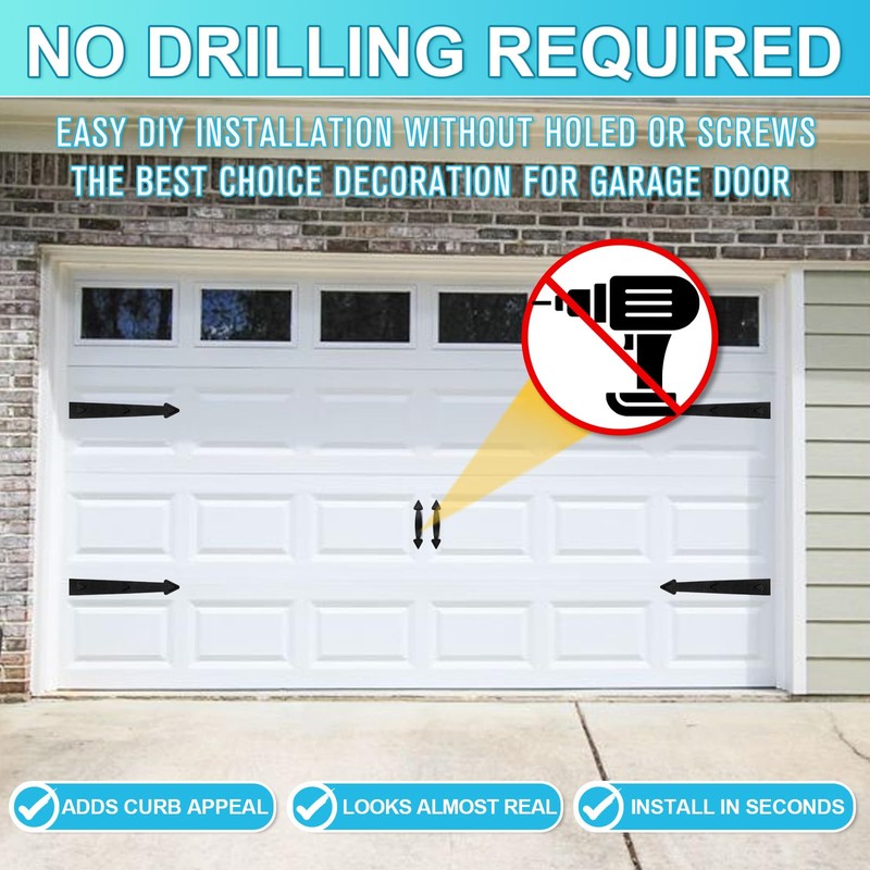 Magnetic Garage Door Hardware,Garage Door Magnetic Decorative Hardware 8 Hinges