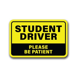 Student Driver Decal Sticker or Magnet - 3 Pack - Young Warning Caution Beware Safety 7 x 4.5 Inches - Choose Between 3 Sticker/Decals or 3 Magnets (Vinyl Decal)