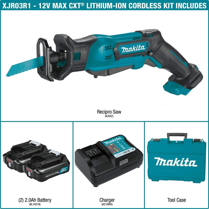 Makita RJ03R1-R 12V MAX CXT 2.0 Ah Cordless Lithium-Ion Reciprocating