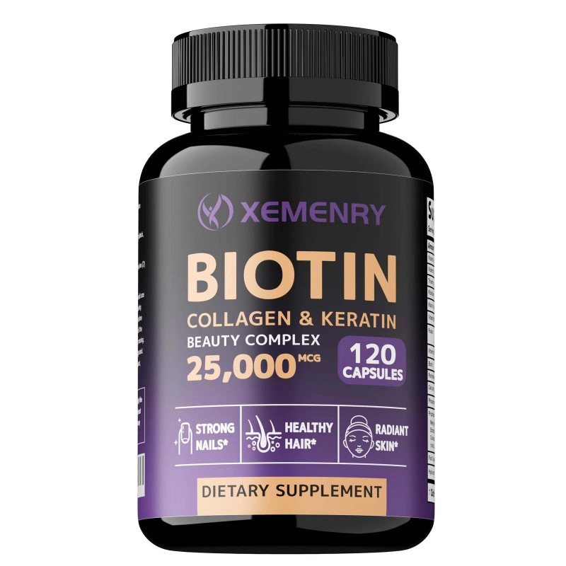 Biotin Collagen & Keratin 25,000mcg - Hair, Skin, Nails, Bone