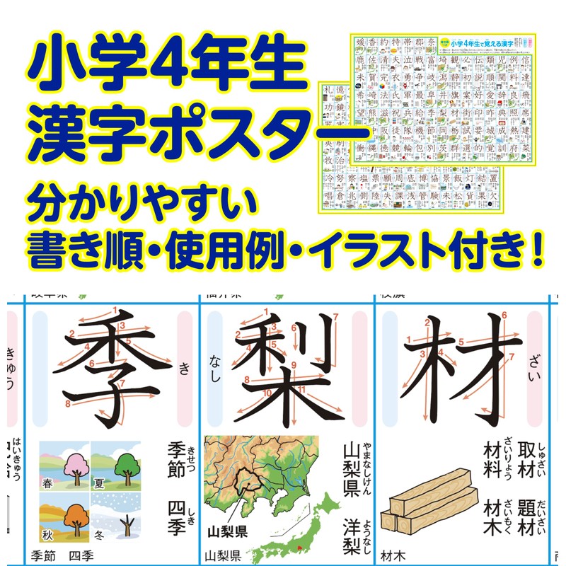 Dokoku Gakushukan Kanji Table Learning in Elementary School Fourth Grader