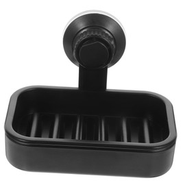 IWOWHERO Suction Cup Soap Dish Holder Black Suction for Shower Bathroom Kitchen Sink Heavy Duty Easy Installation No Tools Required Sponge Soap Holder for Smooth