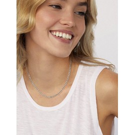 FOCALOOK Men's Necklace 3 mm / 6 mm / 9 mm / 12 mm Solid Curb Chain Necklace Stainless Steel Link Chain Punk Hip Hop Rapper Necklace for Men / Boys Gold / Silver / Black 45 cm / 55 cm / 65 cm / 70 cm / 75 cm, Stainless Steel