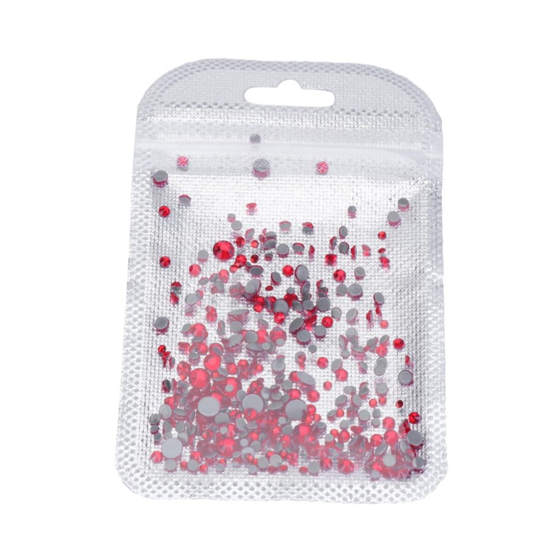 Baluue 300pcs Ab Red Flat Bottom Rhinestones for Nail Art