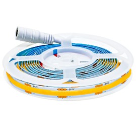 Tesfish LED Strip Light 12 V COB Strip 2 Metres Warm White 3000 K 320 LEDs/Metre Neon Light Flexible LED Light Strips Strip with DC Plug for Party, Counter, Shelf, Home Decor