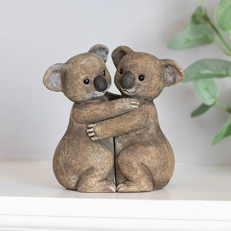 Charming Brown Koala Hug Couple Ornament - 10x10 Centimetres -