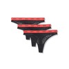 HUGO 3-Pack Repeat Logo Lace Thongs, black currant, XS