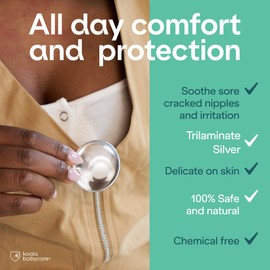 Koala Babycare The Original Silver Nursing Cups - Nipple Shields for Breastfeeding Newborn - Breastfeeding Essentials - Protect and Soothe - Tri-Laminate Silver - Standard Size