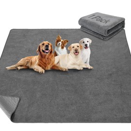 LOOBANI Non-Slip Washable Pee Pad for Dogs, 1 Pack Extra Large Reusable Dog Mat for Floor, Fast Absorbent Pet Whelping Pads, Puppy Playpen Mat for Incontinence, Housebreaking, Crate, 82x120in, Gray