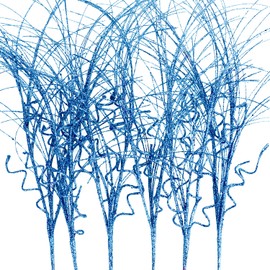 6 Pcs Christmas Glitter Ting Branches Stems Ornaments 21.6" Decorative Glittery Sticks Curly Twigs Picks for Christmas Tree Sprays Wreath Crafts Tree Topper Fillers Holiday Home Decor (6, Blue)