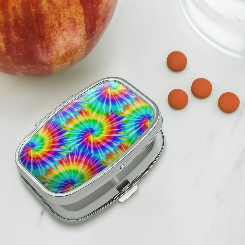 Tie Dye Pattern Rectangle Pill Case Trinket Gift Box