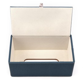 Cosmetic Tissue Box, 25.5 x 14.2 x 10.5 cm, PU Leather Tissue Box Holder, Rectangular Tissue Box Covers for Kleenex Napkin, Rectangular Tissue Holder for Bathroom, Home, Office (Blue)
