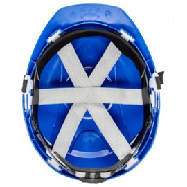 GUARD 5 - Construction helmet with rotary wheel system for gradual size adjustment - DIN EN 397 - Adjustable chin strap for optimum fit, 6-point webbing - Construction site helmet blue