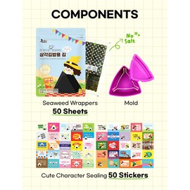 [50 Sheets with Mold] Nice witch's Seaweed Wrappers for Triangle Rice Ball – Korean Gimbap Nori, Onigiri Sheets for Easy Homemade Cooking