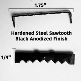 10-Pack - Premium Quality Large Steel 1-3/4" No Nail Sawtooth Picture Hangers - Black Oxide
