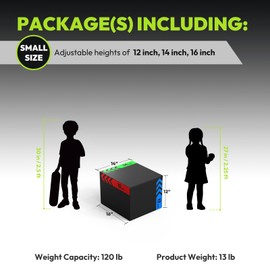 HANDBODE Heavy Foam Plyometric Box, Jumping Exercise Equipment Trainer with Anti-Slip Surface for Workout Training, Pro-Duty HIIT Exercise Foam Plyo Box, Home Gym Small