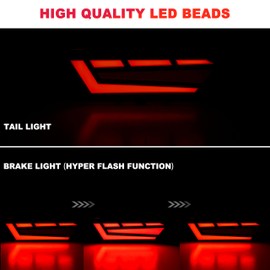 SAUTVS Smoked Black LED Rear Brake Stop Lights Taillights Tail Lamps for Polaris RZR 900 1000 S XP 4 Turbo 2014-2019/ RZR Trail S 900 1000 2020-2023 Accessories (2PCS, 2412341/ #2412342)