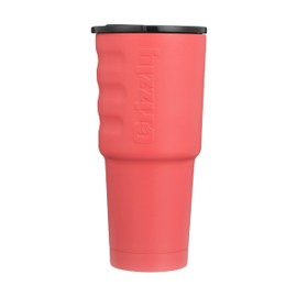 Grizzly Grip Cup 32 oz Tumbler | Stainless Steel | Vacuum Insulated with TwistTop Lid | For Coffee Car Travel Beach Camping Hiking Hunting Fishing | Coral