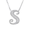 Uloveido Initial S Letter White Gold Plated Necklace Pendant for
