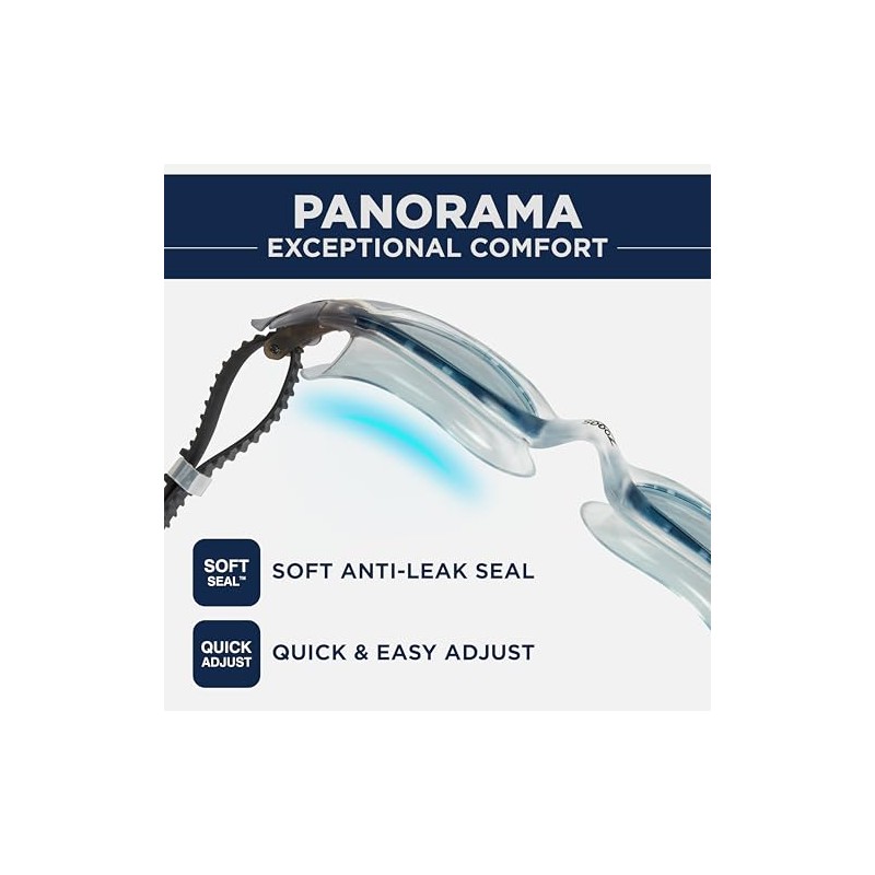 Zoggs Panorama Adult Swimming Goggles (Tinted Lens, Smoke/Clear) for Men