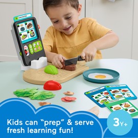 Fisher-Price Preschool Kitchen Playset Laugh & Learn 123 Follow The Recipe Meal Kit 30-Piece Pretend Cooking Toy Set for Ages 3+ Years