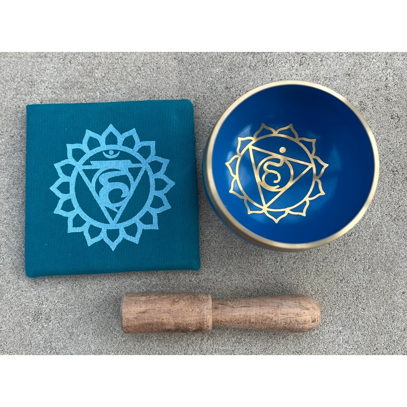 DharmaObjects Tibetan Throat Chakra Premium Palm Size Singing Bowl Gift