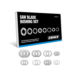 CRALY Saw Blade Bushing Set, Arbor Adapter Kit, Reduction Ring Combo, 30mm-5/8'', 20mm-5/8'', 7/8''-5/8'', 20mm-1/2'', 1''-5/8'', 20mm-10mm, 5/8''-3/8'', 5/8''-1/2'', 16-Pack(BU-08-16)