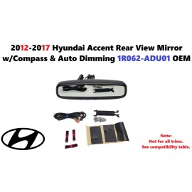 Hyundai 2012-2017 Hyundai Accent Rear View Mirror w/Compass & Auto Dimming 1R062-ADU01